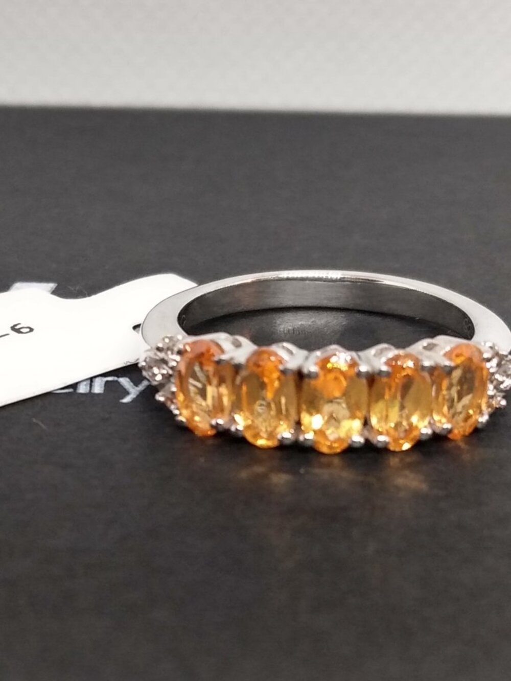 natural spessertite garnet ring sz 6